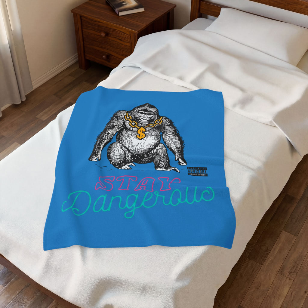 Stay Dangerous Velveteen Plush Blanket — Soft Cozy Throw