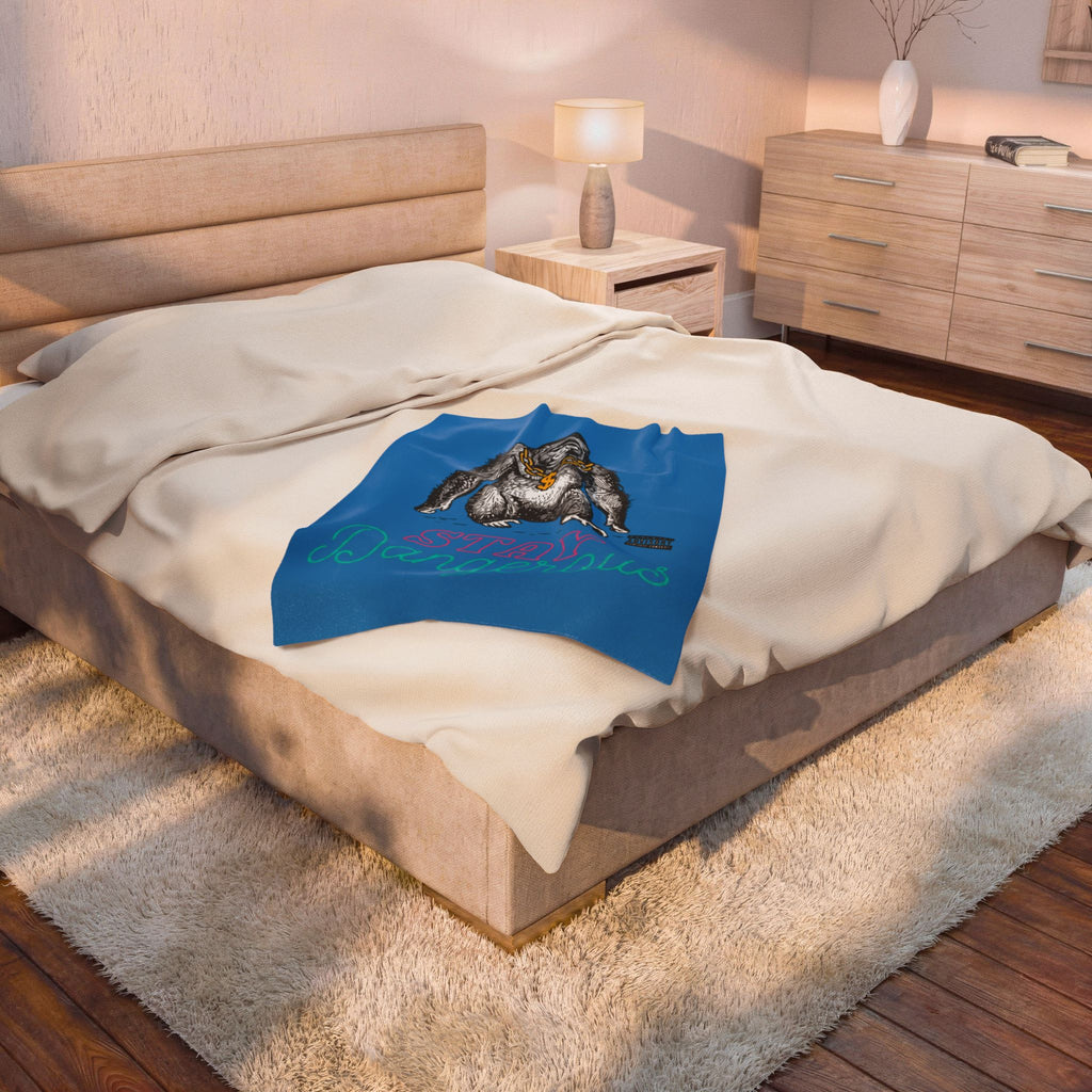 Stay Dangerous Velveteen Plush Blanket — Soft Cozy Throw