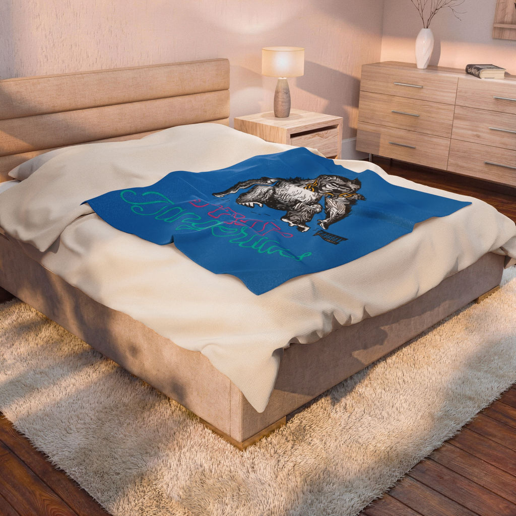 Stay Dangerous Velveteen Plush Blanket — Soft Cozy Throw
