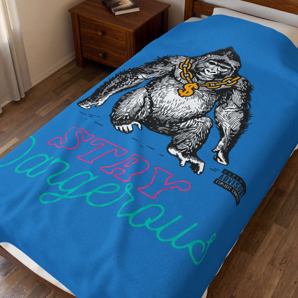 Stay Dangerous Velveteen Plush Blanket — Soft Cozy Throw