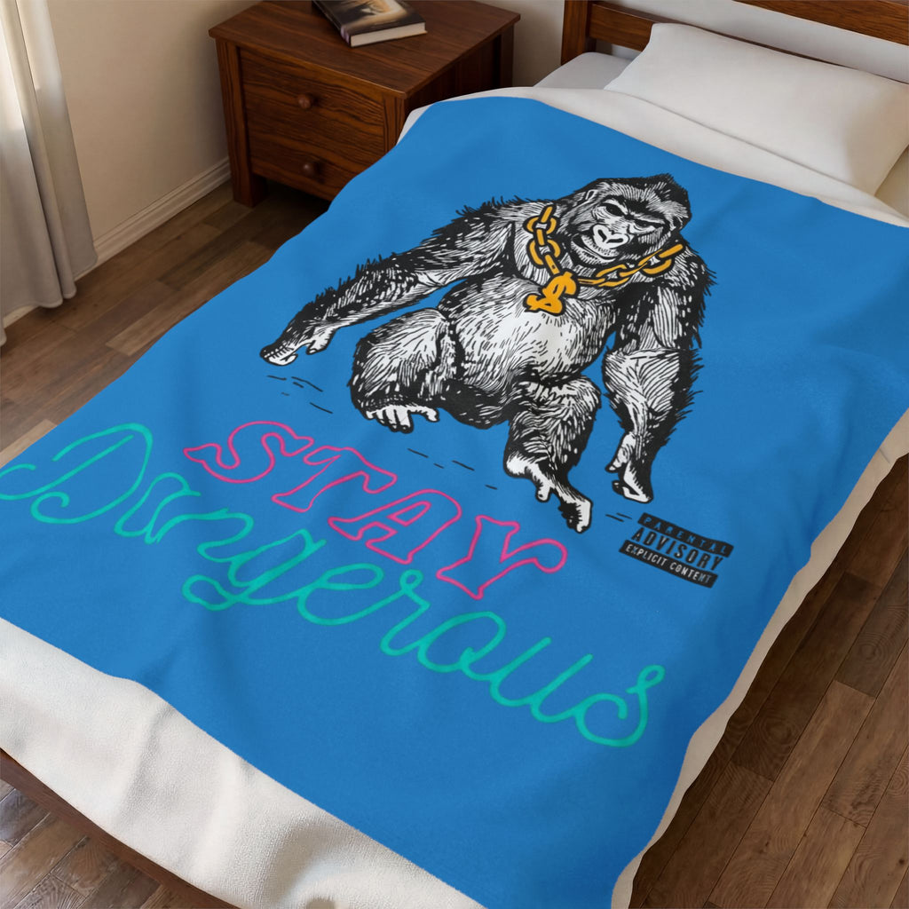 Stay Dangerous Velveteen Plush Blanket — Soft Cozy Throw