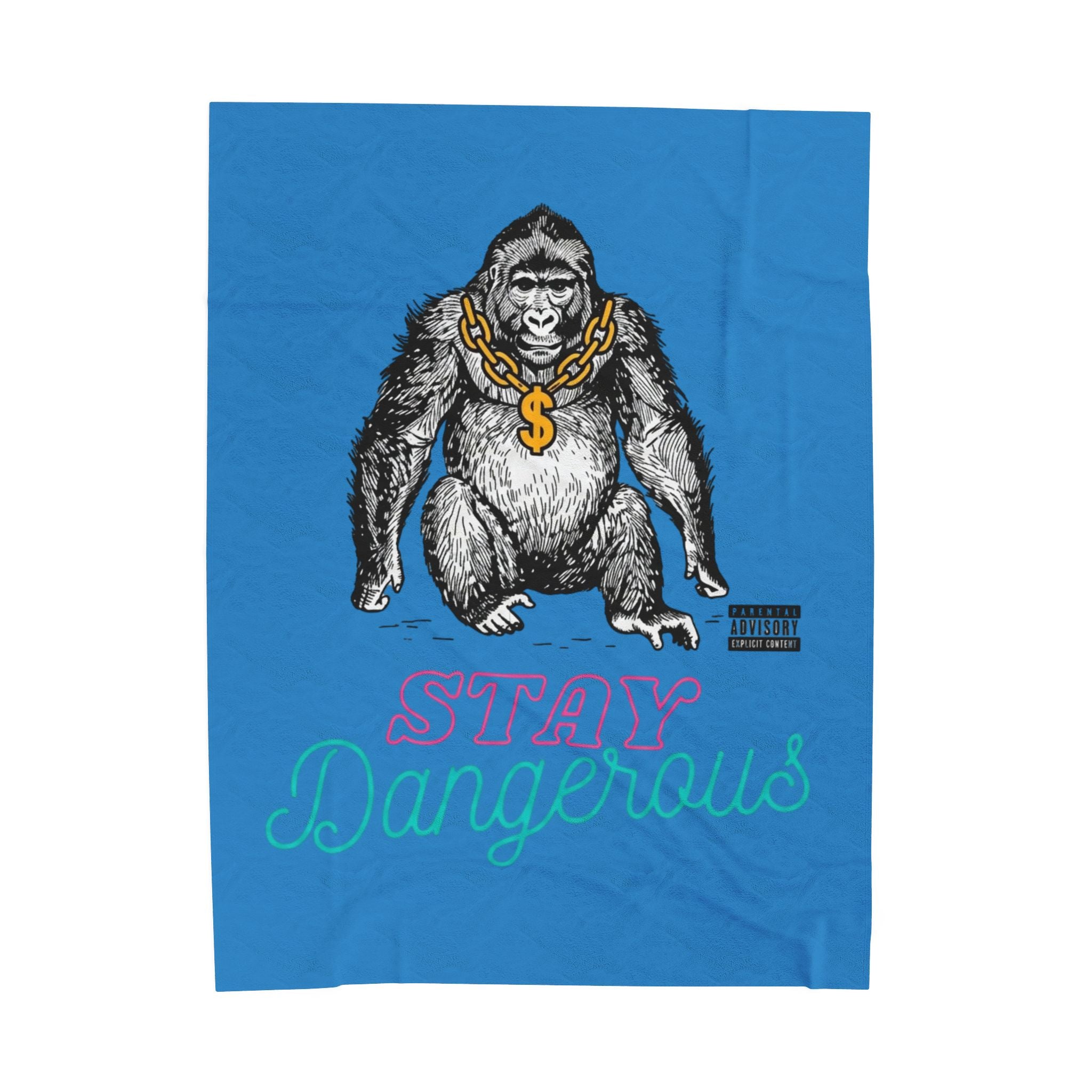Stay Dangerous Velveteen Plush Blanket — Soft Cozy Throw